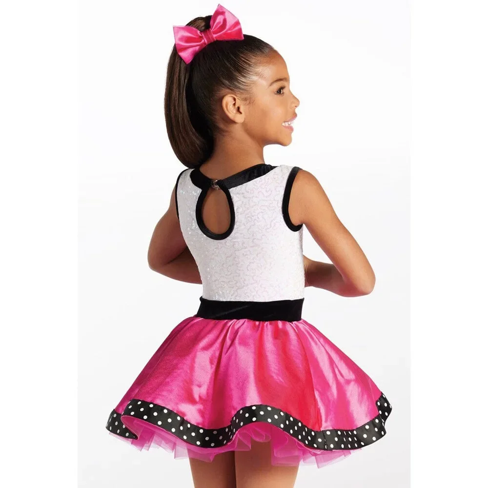 Pre-Owned Dance Costume Weissman 15332 Large Child Pink  Jazz Tap Sequin